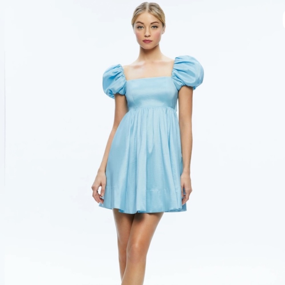 Alice and Olivia Sharilyn bubble sleeve mini dress